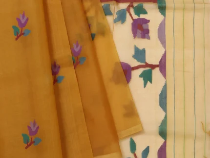 Mustard Bengal Jamadani Saree