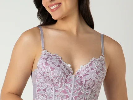 THISTLE Femme Lace Padded Non-Wired Longline Bra