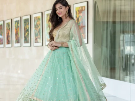 Sequin Mint Green Lehenga