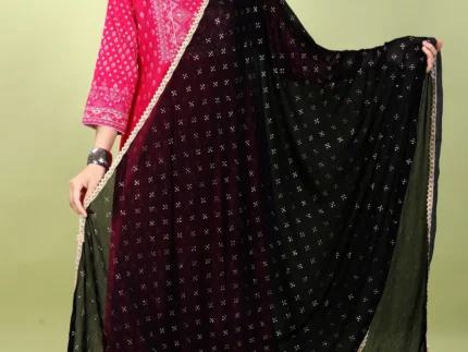 Black Chiffon Printed Dupatta