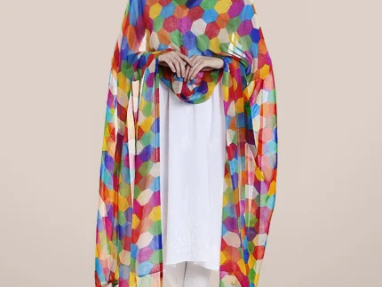 Multicoloured Printed Chiffon Dupatta