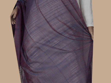 Twin Shaded Purple Handwoven Cotton Dupatta