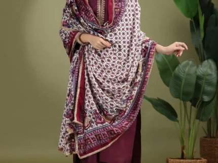 Off White Chiffon Floral Printed Dupatta