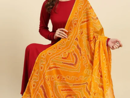 Multi Printed Bandhini Chiffon Dupatta