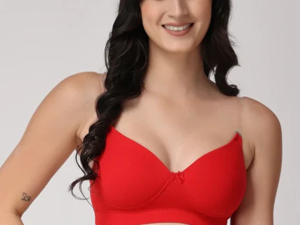  Red  Full Coverage Heavily Padded Convertible-Straps T-Shirt Bra