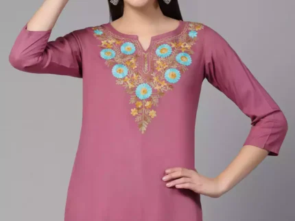 Israa Pink Short Kurti