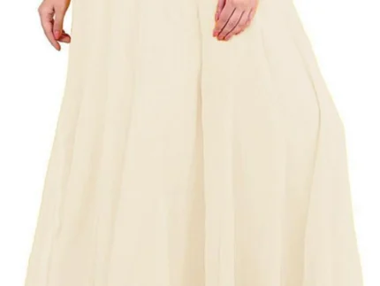 Women Flared Red Georgette Trousers